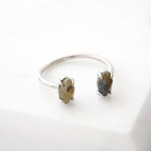 Anthropologie Melanie Auld Stone Open Cuff Ring